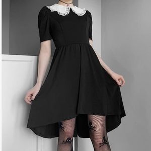 Lace Peter Pan Collar high low dress